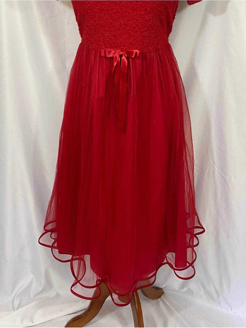 Vintage Ashley Ann Red Party Dress Size 16
